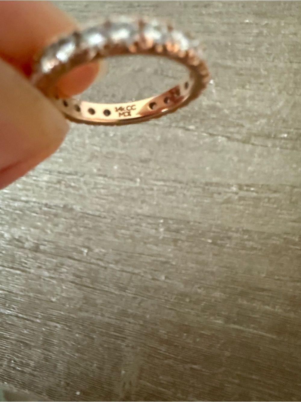 Charles & Colvard Forever One 0.90ctw French Pave Moissanite Band 14k Rose Gold — image 6 of 7